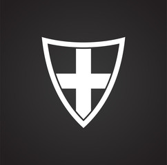 Shield icon on background for graphic and web design. Simple vector sign. Internet concept symbol for website button or mobile app.