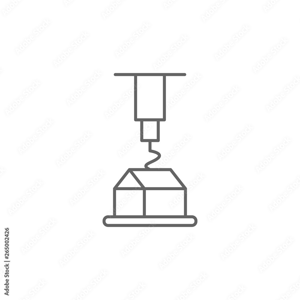 Poster printing home, 3d printing icon. element of 3d printing icon. thin line icon for website design and 