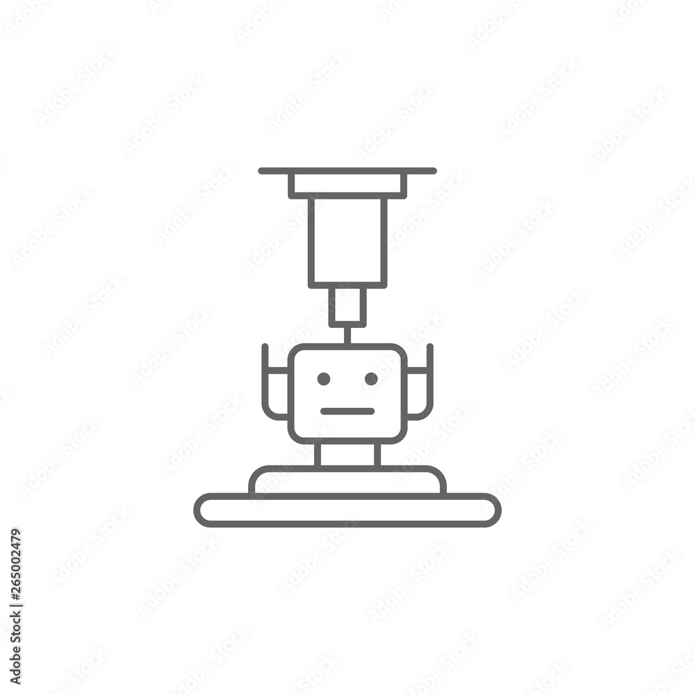 Poster robotics, 3d printing icon. element of 3d printing icon. thin line icon for website design and devel