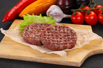 Raw burger cutlet