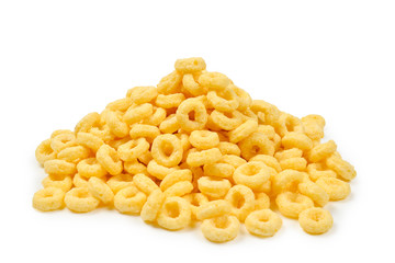 Crispy flakes on a white background.