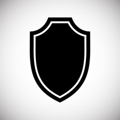 Shield icon on background for graphic and web design. Simple vector sign. Internet concept symbol for website button or mobile app.