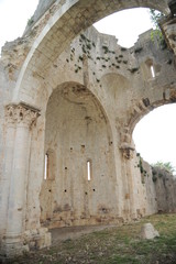 Fototapeta na wymiar Benedictine San Bruzio Monastery ruins, Magliano in Toscana, Tuscany, Italy