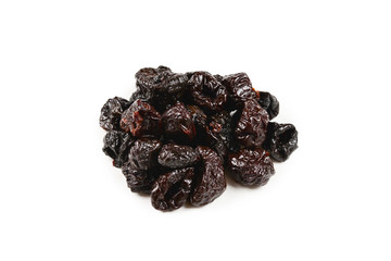 Dried plum isolated on white background