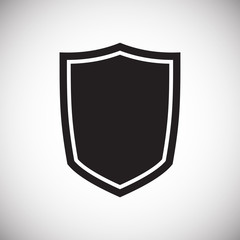 Shield icon on background for graphic and web design. Simple vector sign. Internet concept symbol for website button or mobile app.