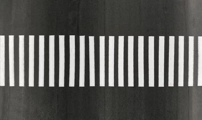 Foto op Canvas Pedestrian crosswalk zebra with no people, aerial, top view © Dmytro