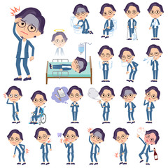 blue suit Glasses man_sickness