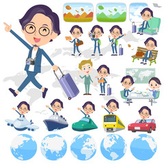 blue suit Glasses man_travel