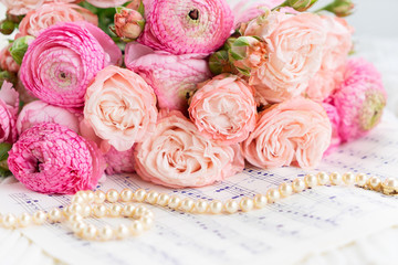 Female accessories on white