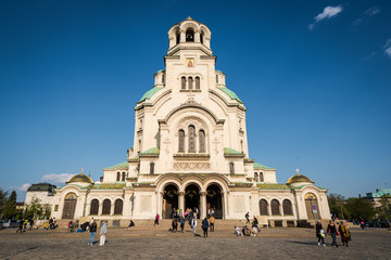 Fototapeta na wymiar Alexander Nevsky Cathedral, Sofia in a sunny day. Bulgaria Landmarks.