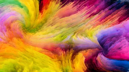 Crédence de cuisine en verre imprimé Mélange de couleurs Synergie de peinture colorée