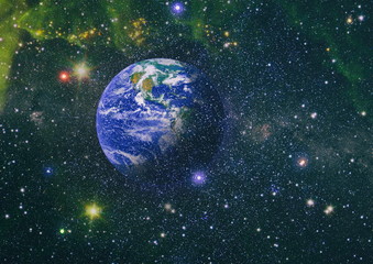Earth, galaxy and sun.planets, stars and galaxies in outer space showing the beauty of space...