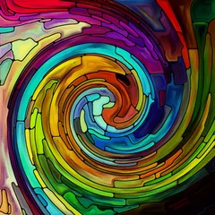 Foto op Canvas Visualization of Spiral Color © agsandrew