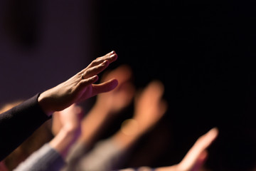 Hand uplifted in worhip
