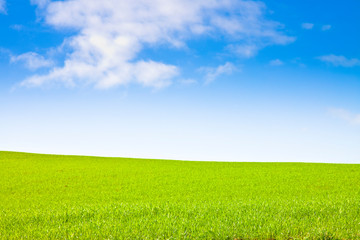 Typical Tuscan hill against a blue sky - image with copy space