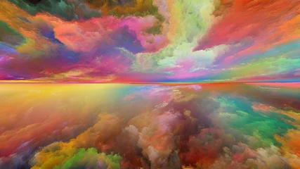 Tissu par mètre Mélange de couleurs Lights of Abstract Landscape