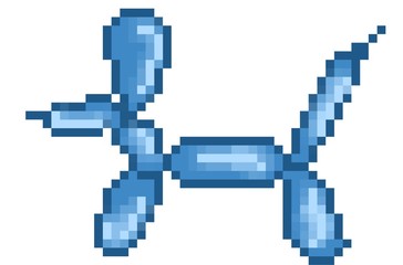 Obraz premium Balloon dog icon pixel art icon retro