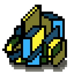 Bismute rock element nature pixel art icon retro