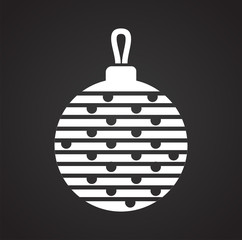 Christmas tree ball icon on background for graphic and web design. Simple vector sign. Internet concept symbol for website button or mobile app.