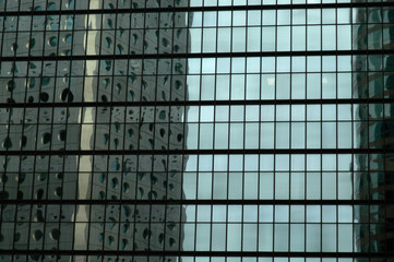Office towers with reflections in Hong Kong