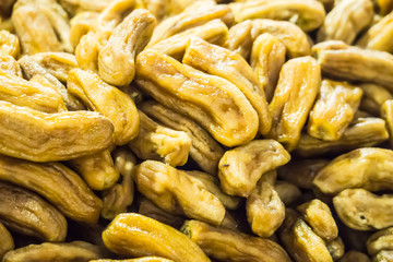 Dried organic Banana ready to eat display in Street market Thailand South East Asia Travel