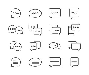 Best chat speech bubble set. Template of message bubbles chat boxes icons. Chat, bubble, speech, message. Vector illustration.