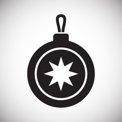 Obraz premium Christmas tree ball icon on background for graphic and web design. Simple vector sign. Internet concept symbol for website button or mobile app.