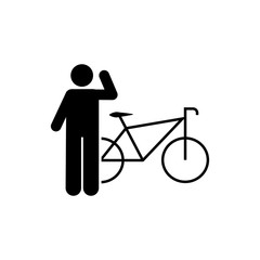 Bicycle, man icon. Element of man with random object icon. Premium quality graphic design icon. Signs and symbols collection icon for websites, web design