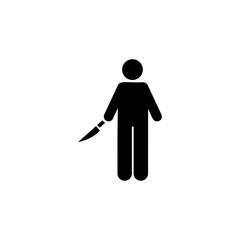 Knife, man, aggressive icon. Element of man with random object icon. Premium quality graphic design icon. Signs and symbols collection icon for websites, web design