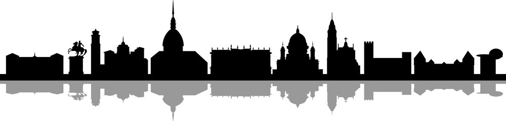 Fototapeta premium Turin City Skyline Silhouette