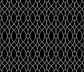 The geometric pattern with lines. Seamless vector background. White and black texture. Graphic modern pattern. Simple lattice graphic design