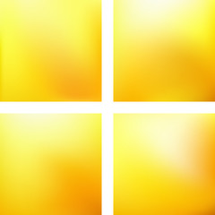 Obraz premium Set with yellow abstract blurred backgrounds. Vector illustration. Modern geometrical backdrop. Abstract template.