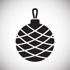 Christmas tree ball icon on background for graphic and web design. Simple vector sign. Internet concept symbol for website button or mobile app.