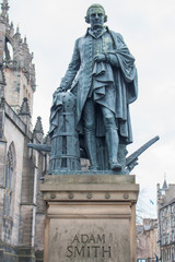 Adam Smith statue on Royal Mile Statue Edinburgh Scotland