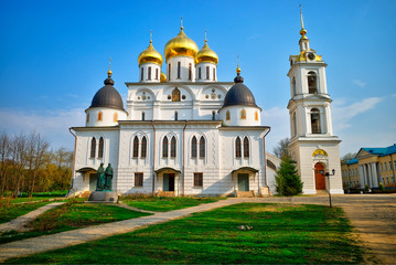 Fototapeta na wymiar Dmitrov orthodox cathedral architecture background