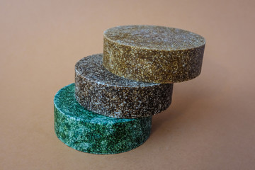 Three round shampoo bars (zero waste)