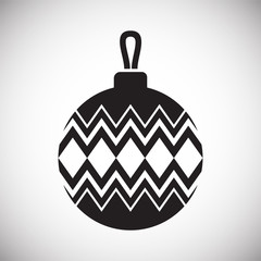 Christmas tree ball icon on background for graphic and web design. Simple vector sign. Internet concept symbol for website button or mobile app.