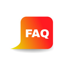FAQ information sign icon. Circle flat button with shadow. Modern UI website navigation