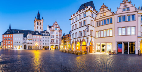 Historic city center of Trier in twilight, Rheinland-Pfalz, Germany - obrazy, fototapety, plakaty