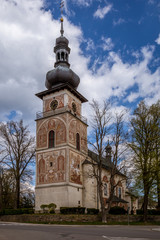 Fototapeta premium Beautiful small church on square