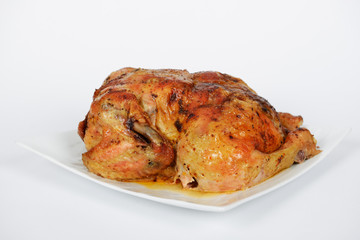The whole roasted chicken for Easter celebration