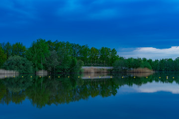 Shoreline View with Blue Sky