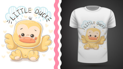 Cute duck - idea for print t-shirt.