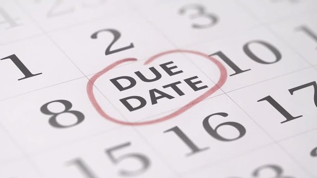 Marked the nineth 9 day of a month in the calendar transforms into DUE DATE reminder