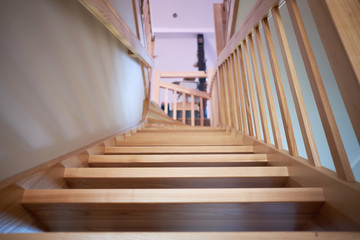wooden pine staircase