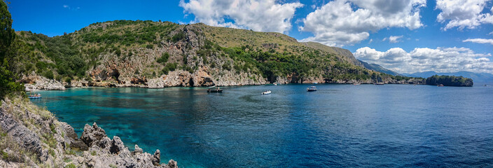 panoramic view of quiet bay in Cilento