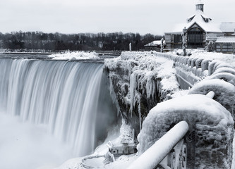 Niagara Falls frozen at winter in Canada