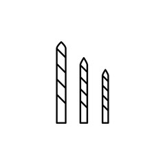 bits, carbide, drill icon. Simple thin line, outline vector of Construction tools icons for UI and UX, website or mobile application
