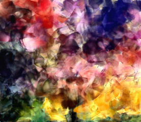 Fototapeta premium Abstract painting, Wall art, Canvas print, Oil paint, Modern drawing, Textured brushstrokes, Contemporary impressionism style, Warm fancy colors, Psychedelic design pattern, surreal fine art