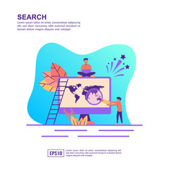 Vector illustration concept of search. Modern illustration conceptual for banner, flyer, promotion, marketing material, online advertising, business presentation
